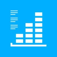 Bar Graph icon on a blue background - SmoothSeries N2