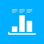 Bar Graph icon on a blue background - SmoothSeries N3