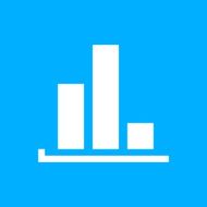 Bar Graph icon on a blue background - SmoothSeries N4