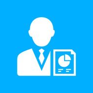 Businessman icon on a blue background - SmoothSeries N3
