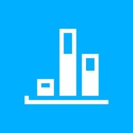 Bar Graph icon on a blue background - SmoothSeries N6