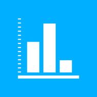 Bar Graph icon on a blue background - SmoothSeries N7