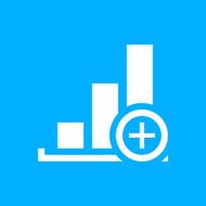Bar Graph icon on a blue background - SmoothSeries N9