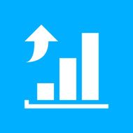 Bar Graph icon on a blue background - SmoothSeries N15