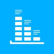 Bar Graph icon on a blue background - SmoothSeries N16