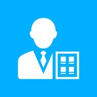 Businessman icon on a blue background - SmoothSeries N6