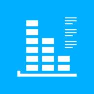 Bar Graph icon on a blue background - SmoothSeries N18