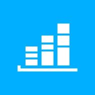 Bar Graph icon on a blue background - SmoothSeries N19