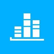 Bar Graph icon on a blue background - SmoothSeries N20