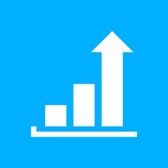Bar Graph icon on a blue background - SmoothSeries N21