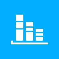 Bar Graph icon on a blue background - SmoothSeries N22