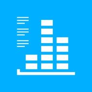 Bar Graph icon on a blue background - SmoothSeries N23