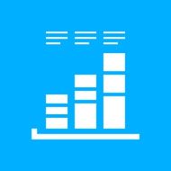 Bar Graph icon on a blue background - SmoothSeries N24