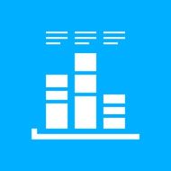 Bar Graph icon on a blue background - SmoothSeries N25