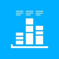 Bar Graph icon on a blue background - SmoothSeries N26