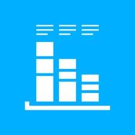 Bar Graph icon on a blue background - SmoothSeries N27