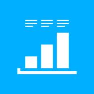 Bar Graph icon on a blue background - SmoothSeries N28