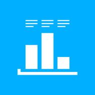 Bar Graph icon on a blue background - SmoothSeries N29