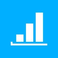 Bar Graph icon on a blue background - SmoothSeries N31