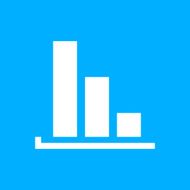 Bar Graph icon on a blue background - SmoothSeries N33