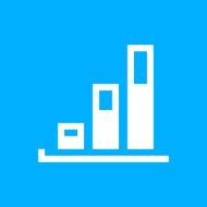 Bar Graph icon on a blue background - SmoothSeries N34