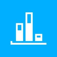 Bar Graph icon on a blue background - SmoothSeries N35