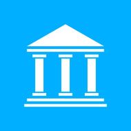 Bank icon on a blue background - SmoothSeries N2