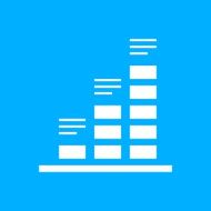 Bar Graph icon on a blue background - SmoothSeries N38