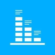 Bar Graph icon on a blue background - SmoothSeries N39