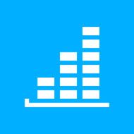 Bar Graph icon on a blue background - SmoothSeries N40