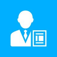 Businessman icon on a blue background - SmoothSeries N11