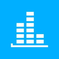 Bar Graph icon on a blue background - SmoothSeries N41