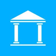 Bank icon on a blue background - SmoothSeries N3