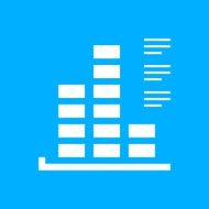 Bar Graph icon on a blue background - SmoothSeries N44