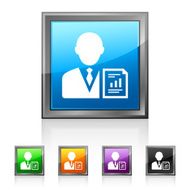 Businessman icon on square buttons - SquaredSeries N2