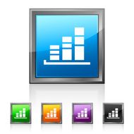 Bar Graph icon on square buttons - SquaredSeries N19
