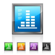 Bar Graph icon on square buttons - SquaredSeries N23