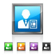 Businessman icon on square buttons - SquaredSeries N11