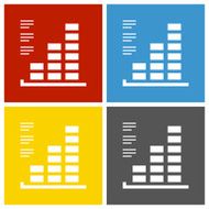Bar Graph icon on square buttons - SquareSeries N2