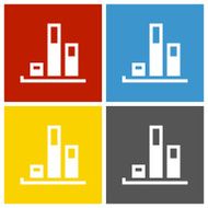 Bar Graph icon on square buttons - SquareSeries N6