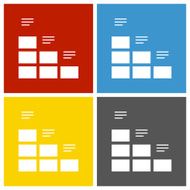 Bar Graph icon on square buttons - SquareSeries N13