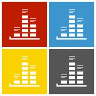 Bar Graph icon on square buttons - SquareSeries N14