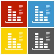 Bar Graph icon on square buttons - SquareSeries N18