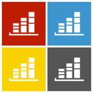 Bar Graph icon on square buttons - SquareSeries N19