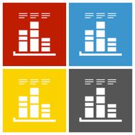 Bar Graph icon on square buttons - SquareSeries N25