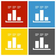 Bar Graph icon on square buttons - SquareSeries N29