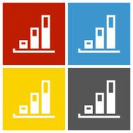 Bar Graph icon on square buttons - SquareSeries N34