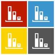 Bar Graph icon on square buttons - SquareSeries N36
