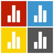 Bar Graph icon on square buttons - SquareSeries N37