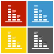 Bar Graph icon on square buttons - SquareSeries N39